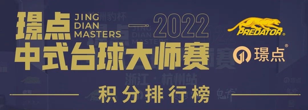 【璟点新闻】璟点大师赛积分榜——吴浩杭州站封神跃居榜首 韩雨冲进前32名